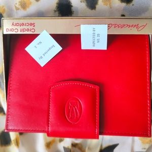 VINTAGE PRINCESS GARDNER LEATHER RED WALLET NEW IN BOX